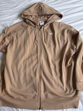 Nike Men's Zip-Up Hoodie in Beige/Tan